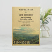 Tennessee Wedding Invitation Mountains Kaart (Staand voorkant)