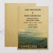 Tennessee Wedding Invitation Mountains Kaart (Voorkant / Achterkant)