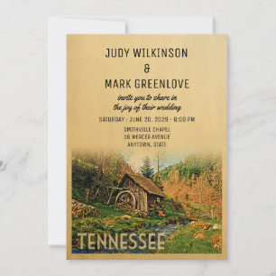 Tennessee Wedding Invitation Rustic Cabin Mill Kaart