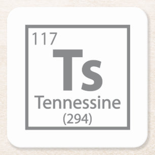 Tennessine - Tennessee Science Periodic Table Vierkante Kartonnen Onderzetter