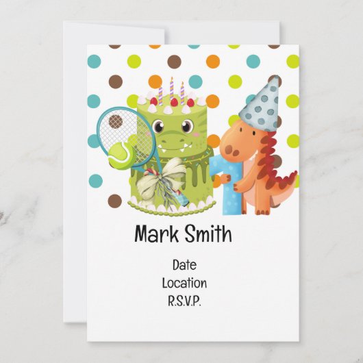 Tennis 1e verjaardag kaart (Voorkant)