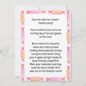 Tennis 1e Verjaardag Save the Date for Party Kaart (Achterkant)