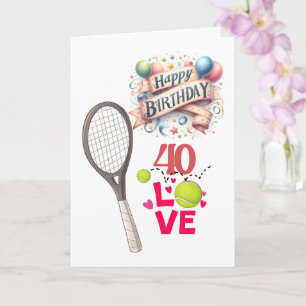 Tennis 40e verjaardag 40-liefde: Tennis-thema Kaart