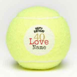 Tennis 40e verjaardag bal met liefde en naam