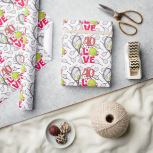 Tennis 40e verjaardag cadeaupapier