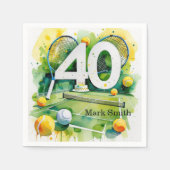 Tennis 40e verjaardag servet (Voorkant)