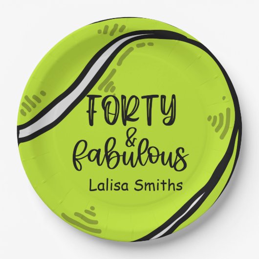 Tennis 40e verjaardagsfeestje op bord (Voorkant)