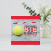 Tennis 50e anniversaire est une grande carte (Debout devant)