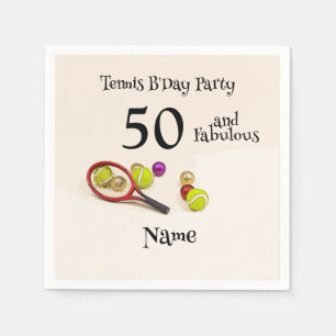 Tennis 50th and Fabulous Birthday Party Servet
