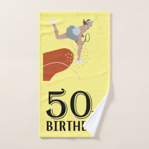 Tennis 50th Birthday grappige cadeaus voor speler Handdoek