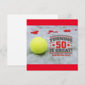 Tennis 50th Birthday is een geweldige kaart (Voorkant / Achterkant)