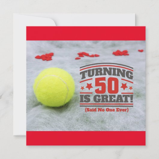 Tennis 50th Birthday is een geweldige kaart (Voorkant)