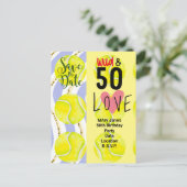 Tennis 50th Birthday Save the Date for Players Briefkaart (Staand voorkant)