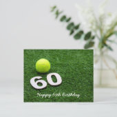 Tennis 60e verjaardag briefkaart (Staand voorkant)