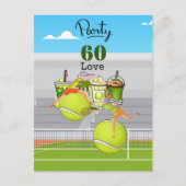 Tennis 60e verjaardag tennisbal nummer liefde briefkaart (Voorkant)
