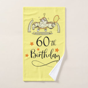 Tennis 60th Birthday grappige cadeaus voor speler Handdoek