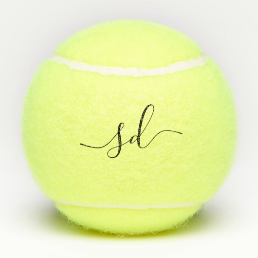 Tennis 60th Birthday Monogram op persoonlijke tite Tennisballen (Achterkant)