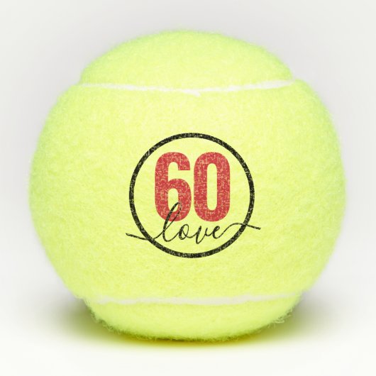 Tennis 60th Birthday Monogram op persoonlijke tite Tennisballen (Voorkant)