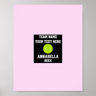 Tennis 7 Fotocollage Roze teamnaam Poster