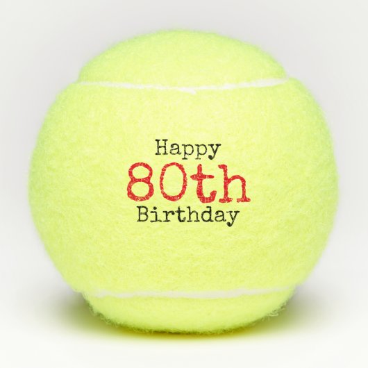 Tennis 80e anniversaire avec balle de tennis et no (Devant)