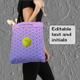 Tennis aangepaste tekst voorzien van een label voo draagtas