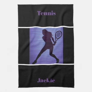 Tennis Abstrait violet et serviettes de cuisine no