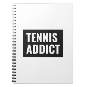 Tennis Addict Black and White Funny Athlete Quote Notitieboek