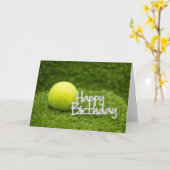 Tennis Anniversaire Amour sur carte verte (Fleur jaune)