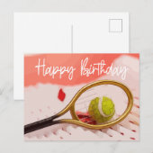 Tennis Anniversaire avec balle pour la carte Joueu (Devant / Derrière)