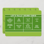 Tennis Anniversaire Fête Invitation (Devant / Derrière)