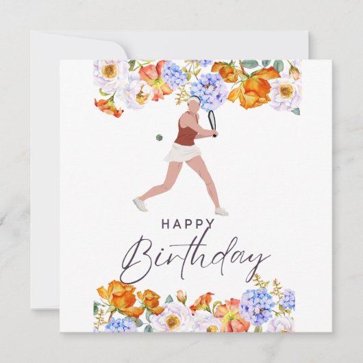 Tennis Anniversaire pour Joueuse Carte postale (Devant)