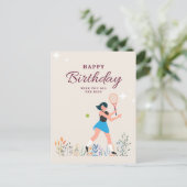 Tennis Anniversaire pour Joueuse Carte postale (Debout devant)