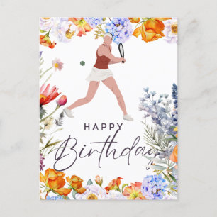 Tennis Anniversaire pour Joueuse Carte postale