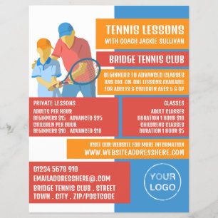 Tennis Art Design, Tennis Lessen/Klassen Flyer