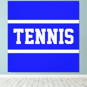 TENNIS Atletisch helderblauw met witte strepen Canvas Afdruk (Insitu (Houten vloer))
