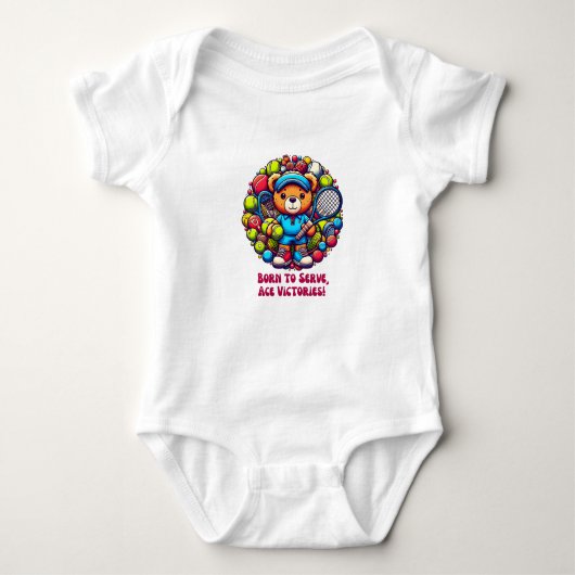 Tennis baby kleding cadeau voor jongens en meisjes romper (Voorkant)