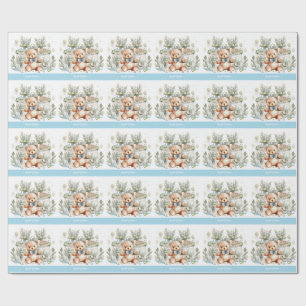 Tennis Baby shower voor Baby Boy Blue thema Cadeaupapier