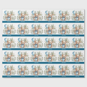 Tennis Baby shower voor Baby Boy Blue thema Cadeaupapier