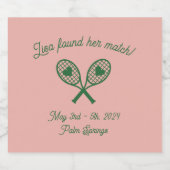 Tennis Bachelorette Étiquette de nourriture et de  (Étiquettes simples)