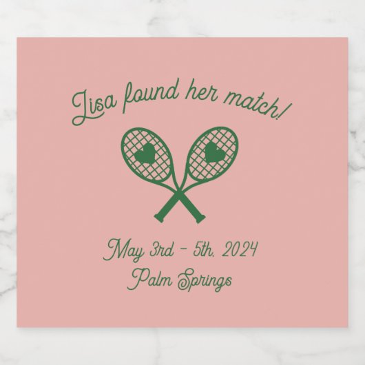 Tennis Bachelorette Étiquette de nourriture et de  (Étiquettes simples)