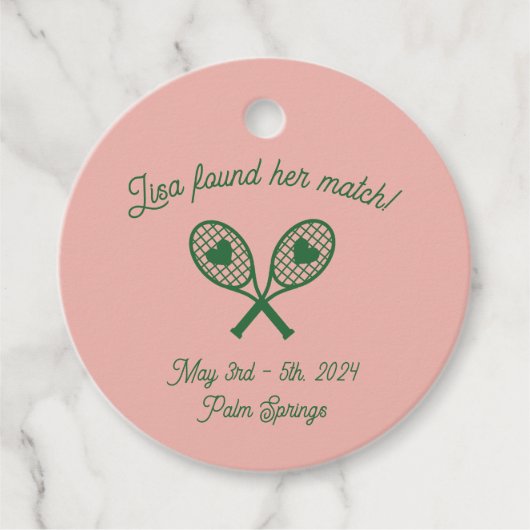 Tennis Bachelorette Gift Label (Voorkant)