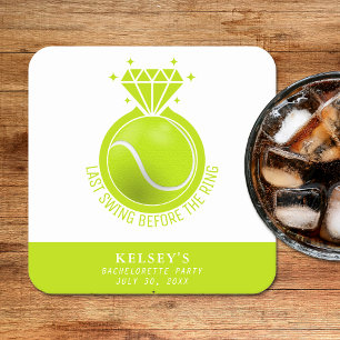 Tennis Bachelorette Laatste Swing Voor De Ring Vierkante Kartonnen Onderzetter