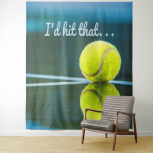 Tennis bal, ik zou die grappige cadeautje pakken wandkleed