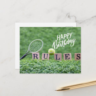 Tennis bal met Happy Birthday uit liefde Briefkaart