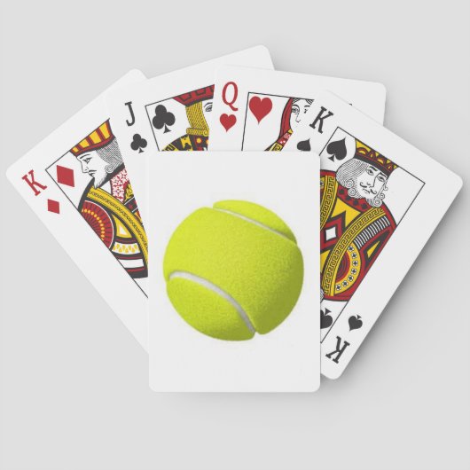 Tennis-bal op een speelkaartdeck pokerkaarten (Achterkant)