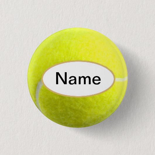 tennis bal with your name on it ronde button 3,2 cm (Voorkant)