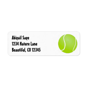 Tennis Ball-adres Etiket