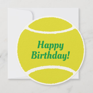 Tennis ball card: Happy Birthday! -text changeable