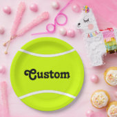 Tennis Ball Custom Text Team Party Paper Borden Papieren Bordje (Feest)