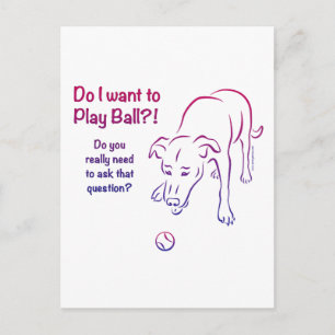 Tennis Ball Dog Briefkaart